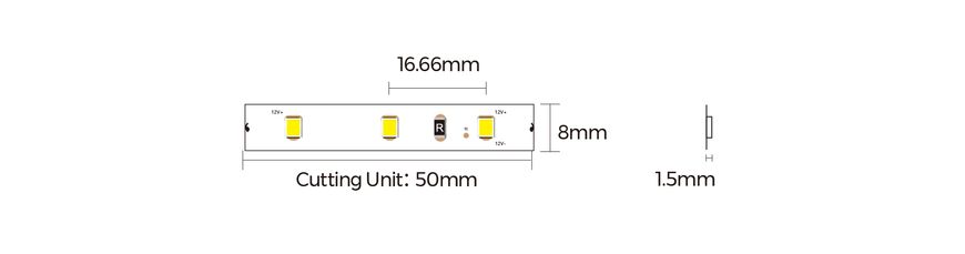 LED стрічка COLORS 60-2835-12V-IP20 4,4W 520Lm 4000K 5м (DJ60-12V-8mm-NW)