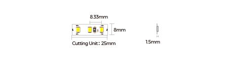 LED стрічка COLORS 120-2835-12V-IP33 8.8W 960Lm 3000K 5м (DJ120-12V-8mm-WW)