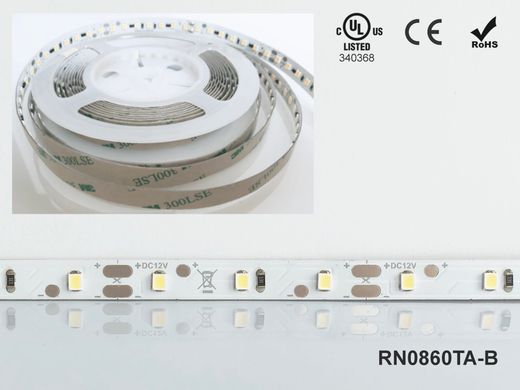 LED стрічка RISHANG 60-2835-12V-IP20 5,5W 530Lm 4000K 5м (RN0860TA-B-NW)