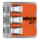 Компактный соединитель WAGO 3-х проводной (221-413)