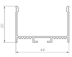 LED-профіль підвісний /накладний, 3 метри (ЛС44_3)
